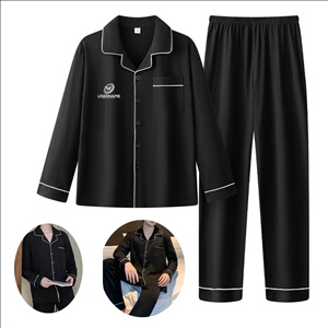 Men's Cotton Pajama Set Long Sleeve Button Down Sleepwear